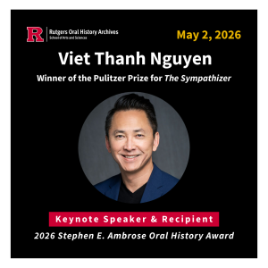 Social Media Square featuring Viet Than Nguyen for 2026 Rutgers Living History Society Annual Meeting.